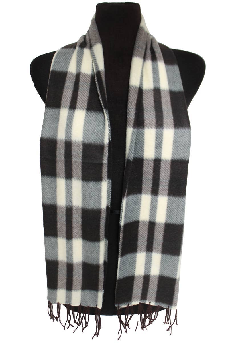 ASSORTITI Sciarpa avvolgente oblunga con bordo a frange in morbido pile scozzese in vendita all'ingrosso su Faire12