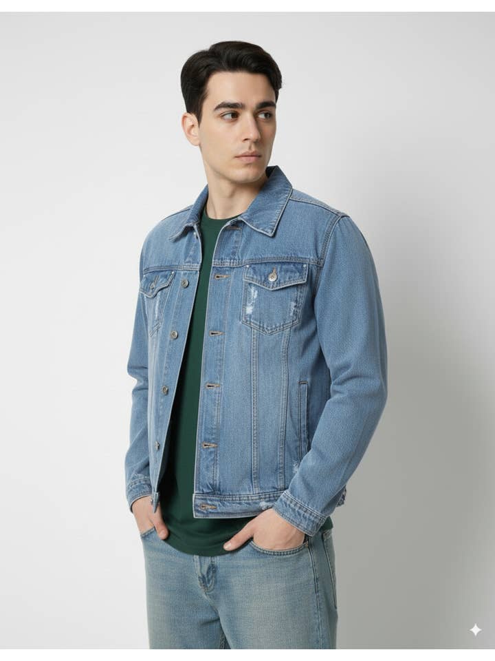 Hawks Bay Men's Classic Denim Trucker Jacket for wholesale on Faire1