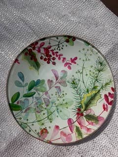 Glass Handmade Plates & Trays - Holiday Greens - Round for wholesale by Biccara