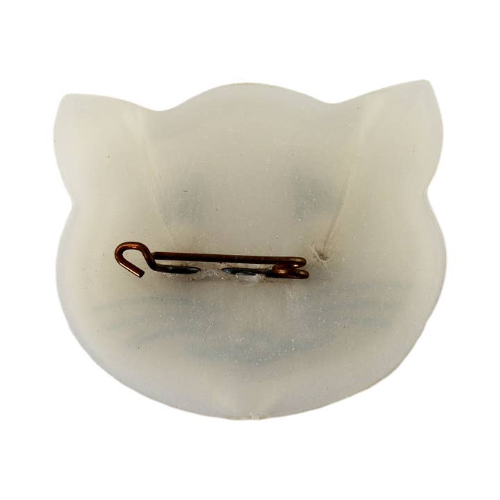 Tribal Trade GmbH - Wholesale Brooch - Cat Head Badge Orange DDR Lapel Pin1