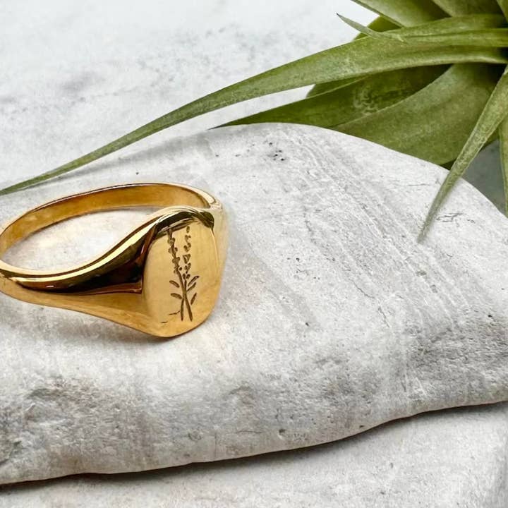 lavender signet ring for wholesale by minor metal jewelry