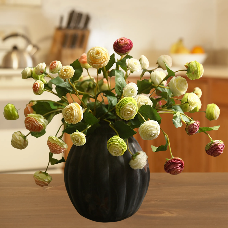 ACNITE(We cover U.S. import duties) - Vendita all'ingrosso Fiori finti - Rosa artificiale da 16,6 cm, rosa piccola a 3 teste, fiori finti11