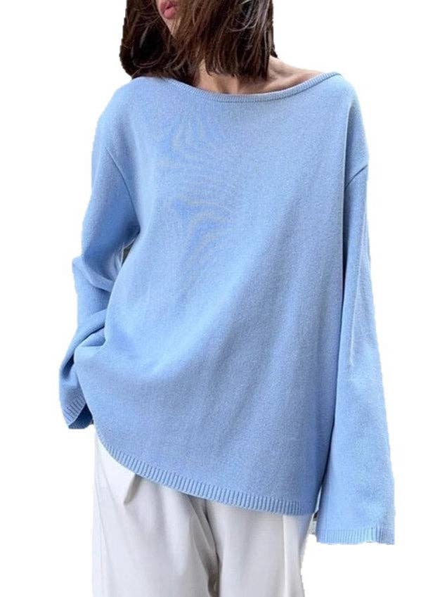alberalkirk - Wholesale Knit Sweater - Women's - Open Back Cotton Sweater Pullover Mid Heavy N5Z4351