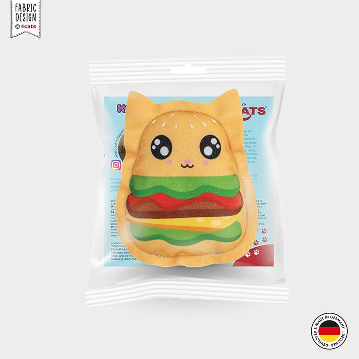 4cats Heimtierbedarf GmbH - Wholesale Pet Toy - Cat - 4cats Kawaii Food Collection - Burger Cat - 4 Pieces