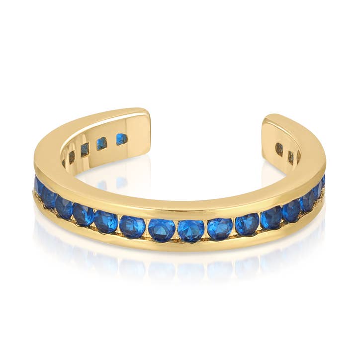 Punho de orelha Sapphire Pavé por atacado de Glamrocks Jewelry