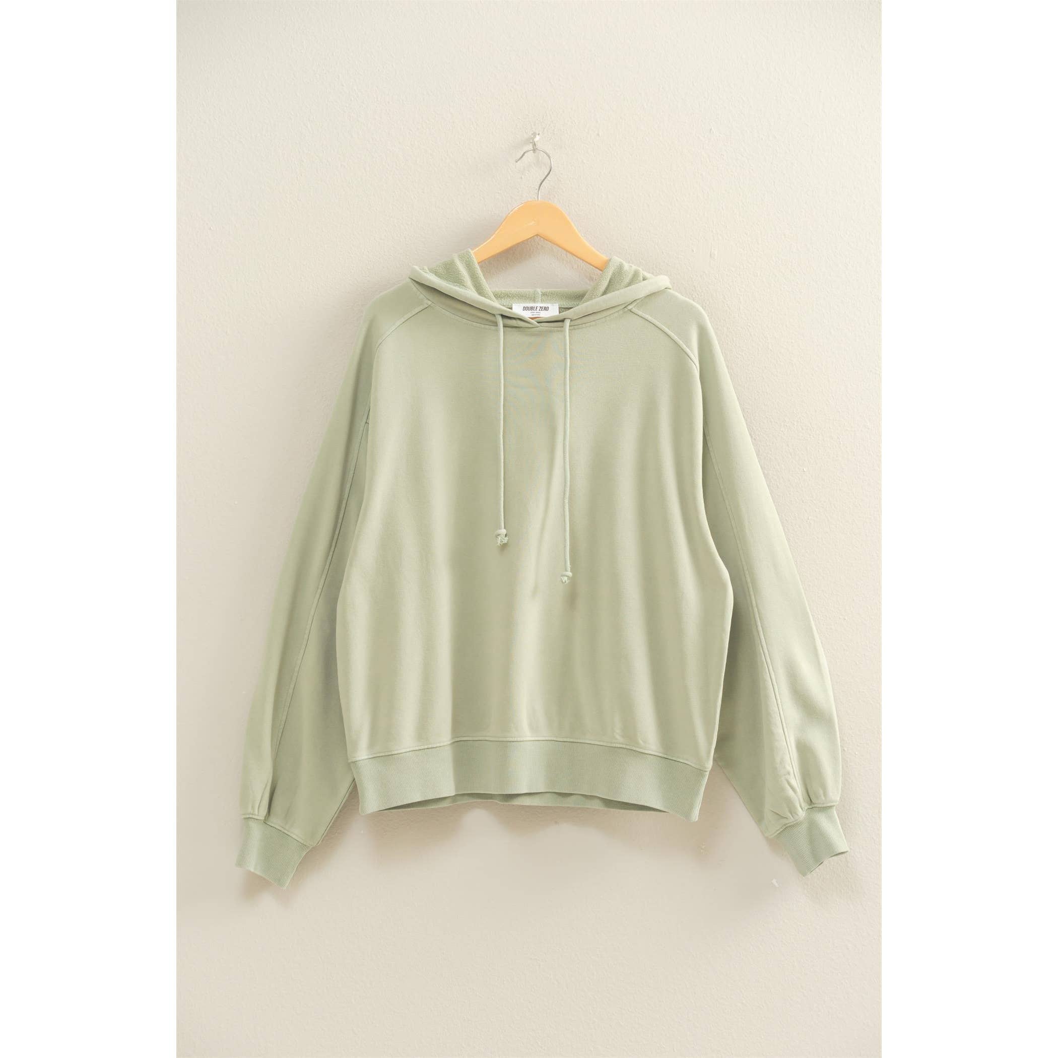 Double Zero - Wholesale Hoodie - Women's - Mineral Washed Seam Detail Hoodie1