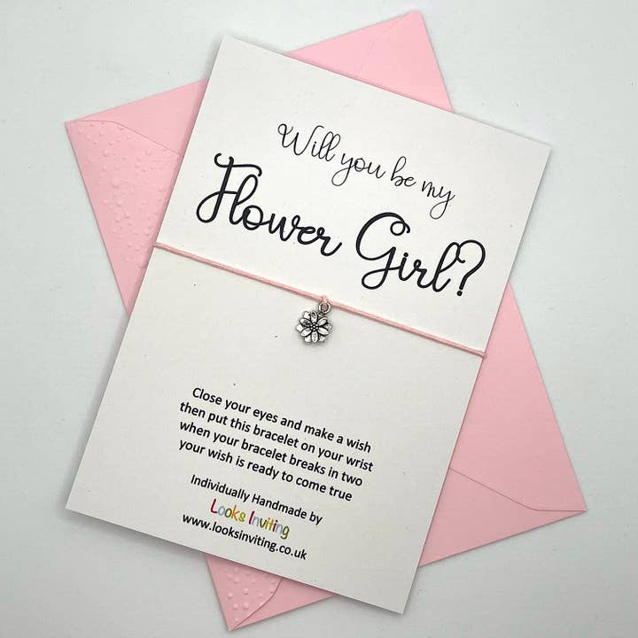 Bracelet de vœux pour fille fleurie. Tu seras ma fille aux fleurs ? pour la vente par Looks Inviting