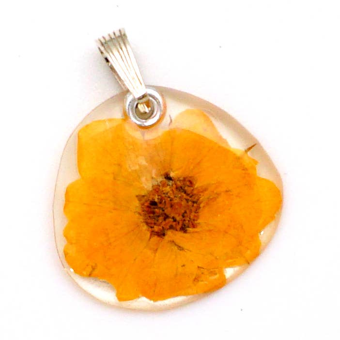 69215 Real Miniature Yellow Rose Pendant for wholesale by Petal Connection