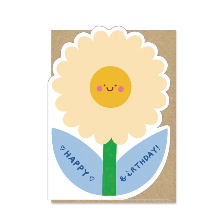 Carte d'anniversaire Cute Daisy | Carte d'anniversaire découpée pour la vente par Stormy Knight