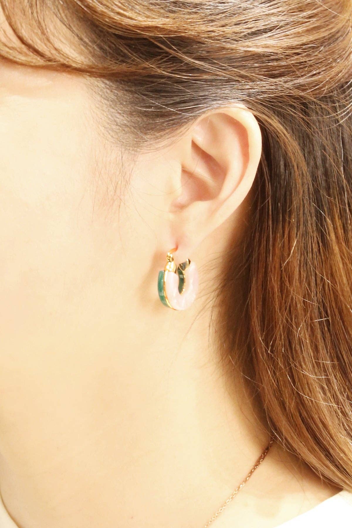 MiMi Wholesale - Wholesale Dangle Earrings - 14K Small Chunky Resin Pincatch Dangle Earrings4