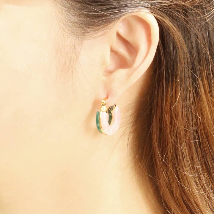 MiMi Wholesale - Wholesale Dangle Earrings - 14K Small Chunky Resin Pincatch Dangle Earrings4