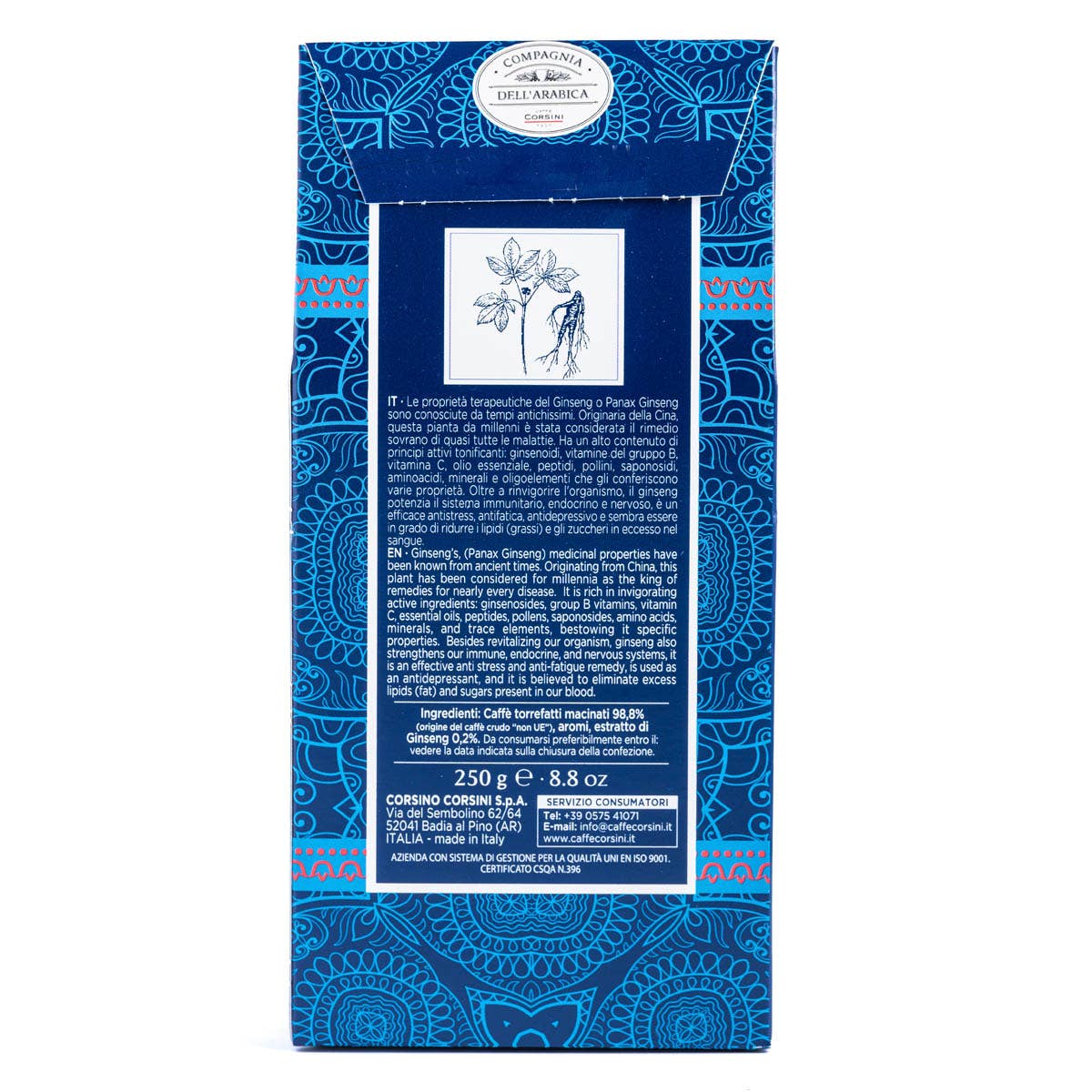 Caffè Corsini – wholesale Instant coffee/espresso – Pure Arabica Ginseng Ground Coffee | 250g3