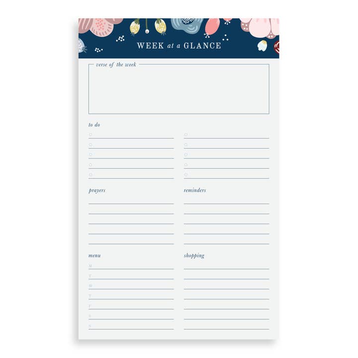 Notepad, Week at a Glance for wholesale by Muscadine Press