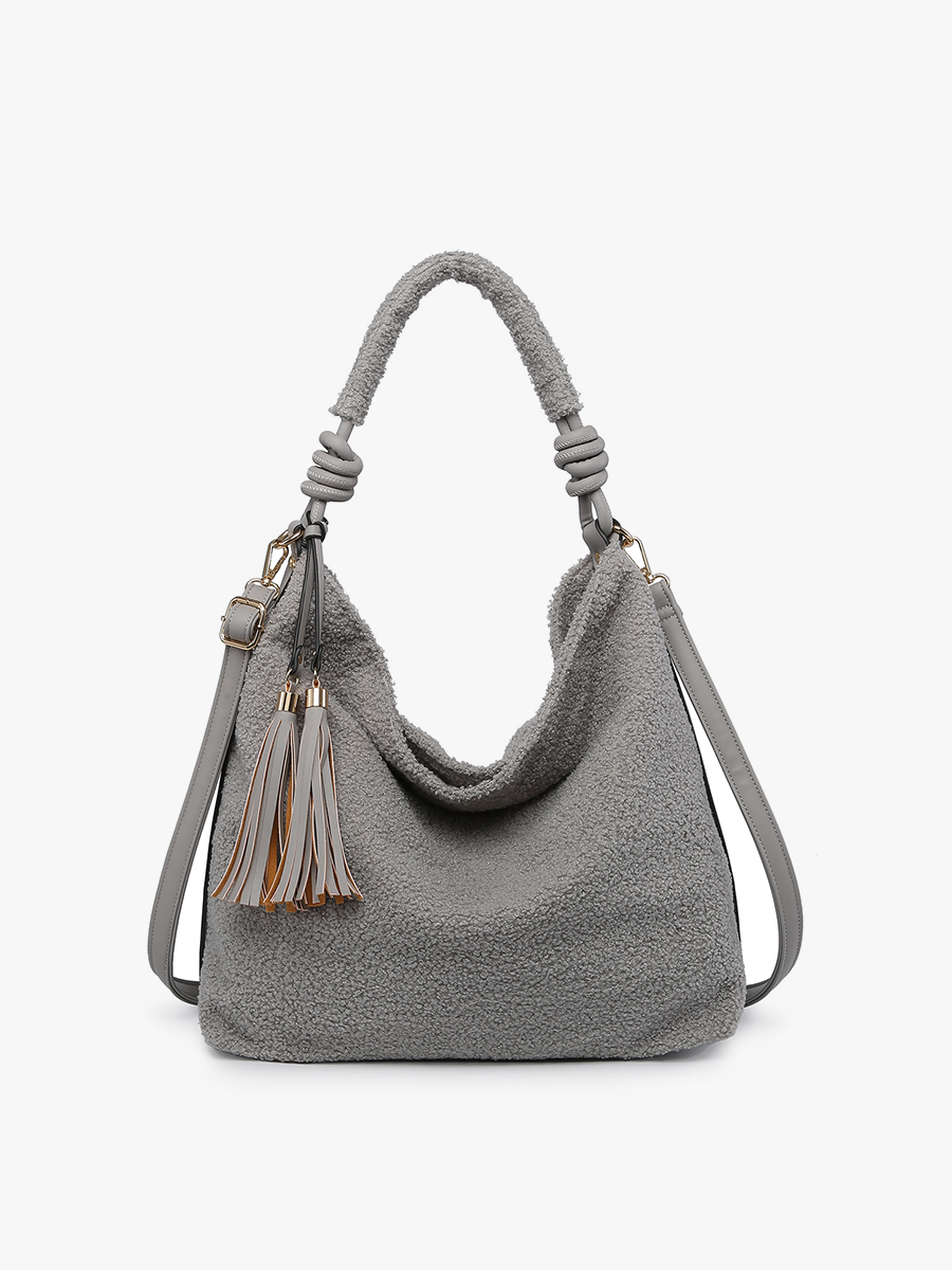Jen & Co. - Vendita all'ingrosso Tracolla - Donna - M2173 Bea Fuzzy Hobo con nappa1