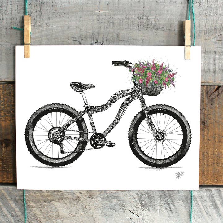 FJ Creations - Wholesale Art Print - Fat Tire Bike - Doodle Series - Fine Art Print1
