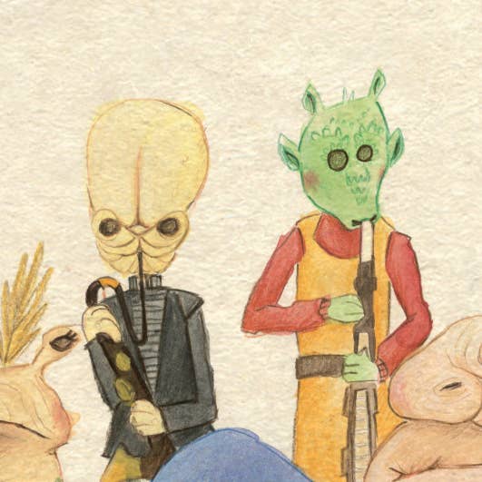 The Grey Earl - Venta al por mayor Tarjetas de felicitación - wan mair choon - Tarjeta de cumpleaños de Star Wars en escocés