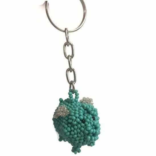 Lumily - Vente Porte-clés – femme - Porte-clés fait main en perles de rocaille "Cochon Volant" - Guatemala6