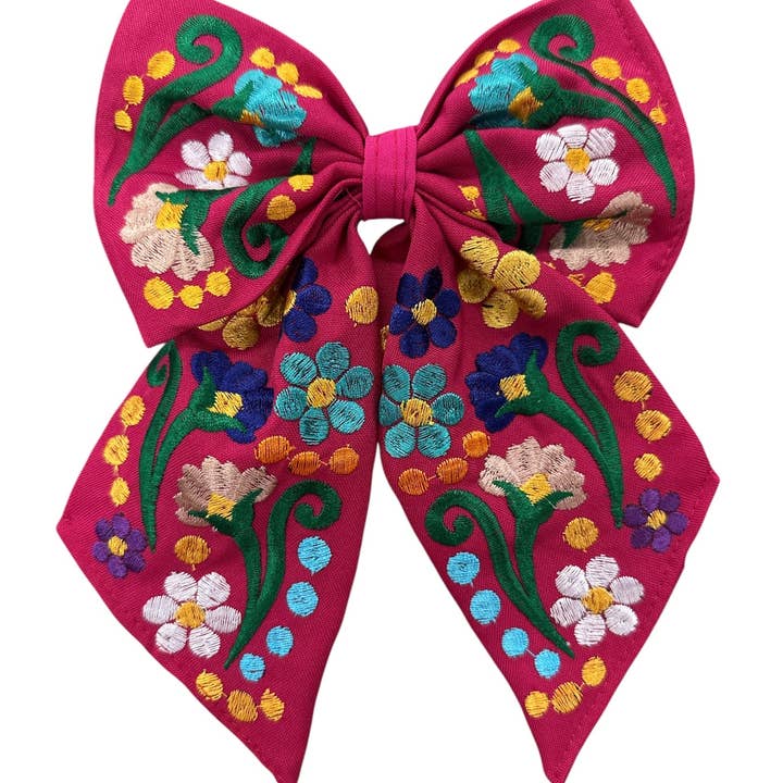 Cielito Lindo - Wholesale Hair Bow - Women's - Floral Embroidered Hair Bows