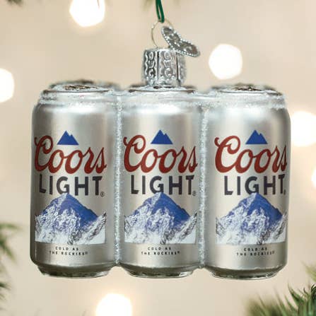 Coors Light Six Pack Ornament for wholesale by Old World Christmas