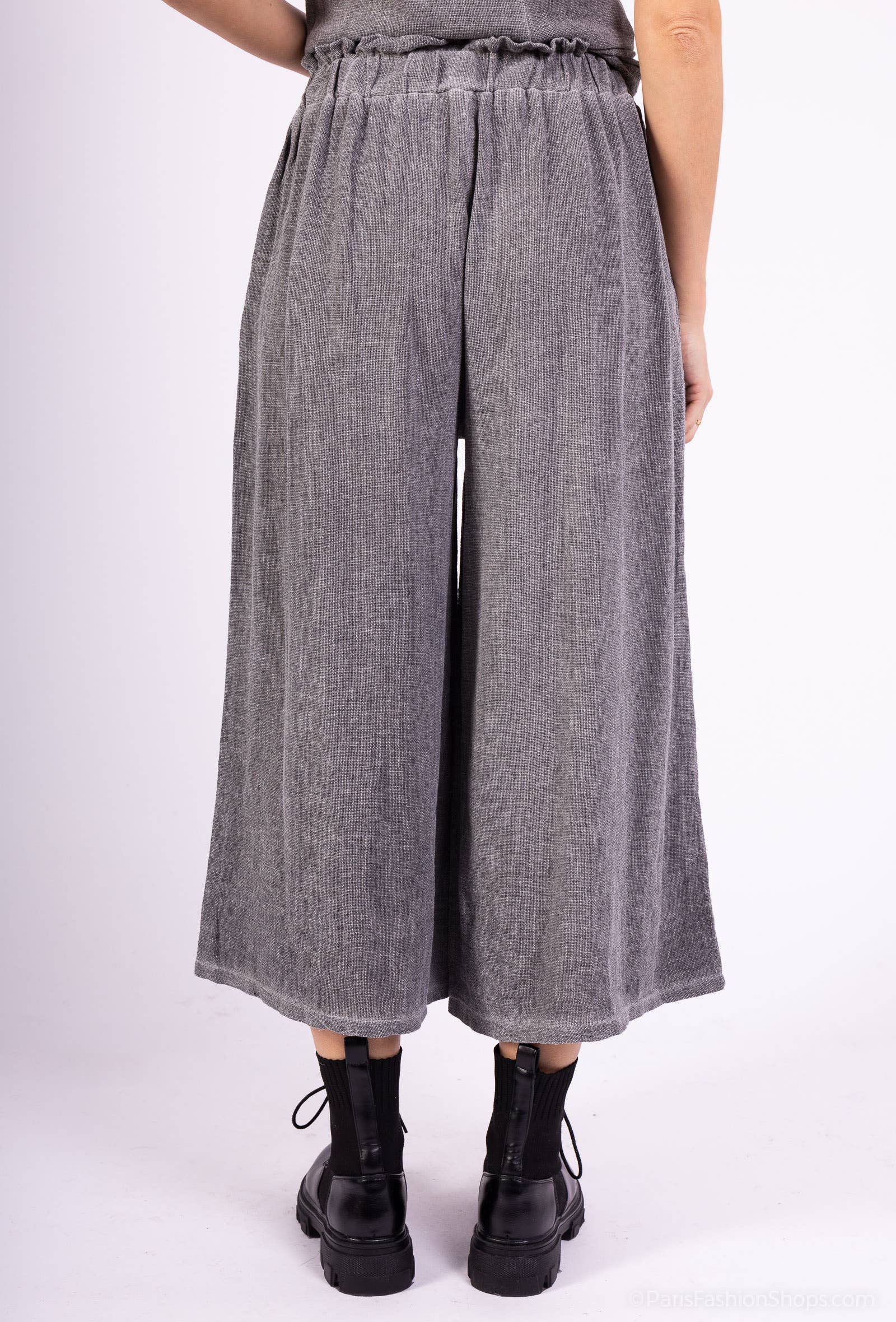 Shyloh - Wholesale Pants - Women's - Mid-length wide pants in cotton linen 2065120