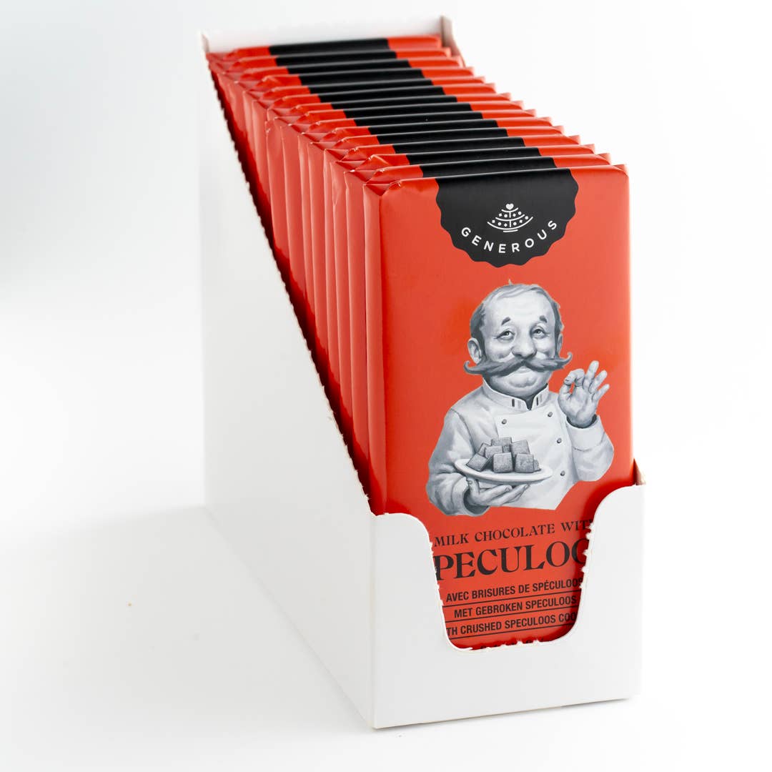 Generous - Wholesale Chocolate - Milk chocolate with speculoos chips - 70g1