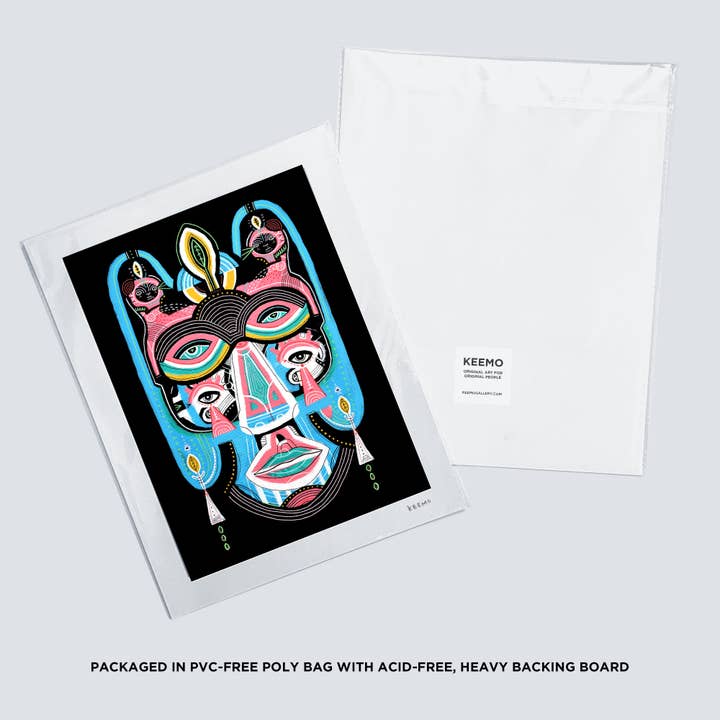 Keemo Gallery - Wholesale Art Print - Unique Modern Design Wall Art Decor Print Tribal Black 4