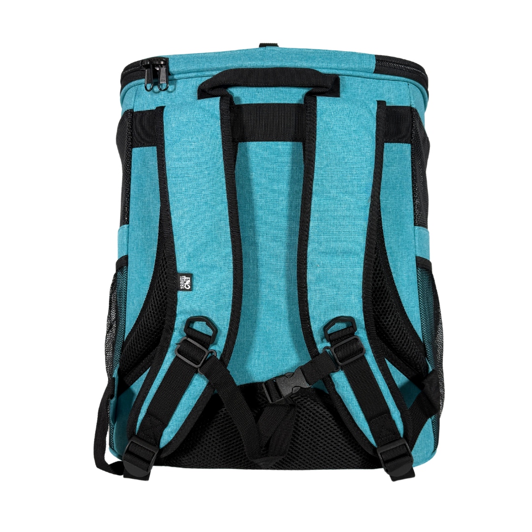 "The Fat Cat" Cat Backpack in Aqua - For Larger Cats for wholesale on Faire6