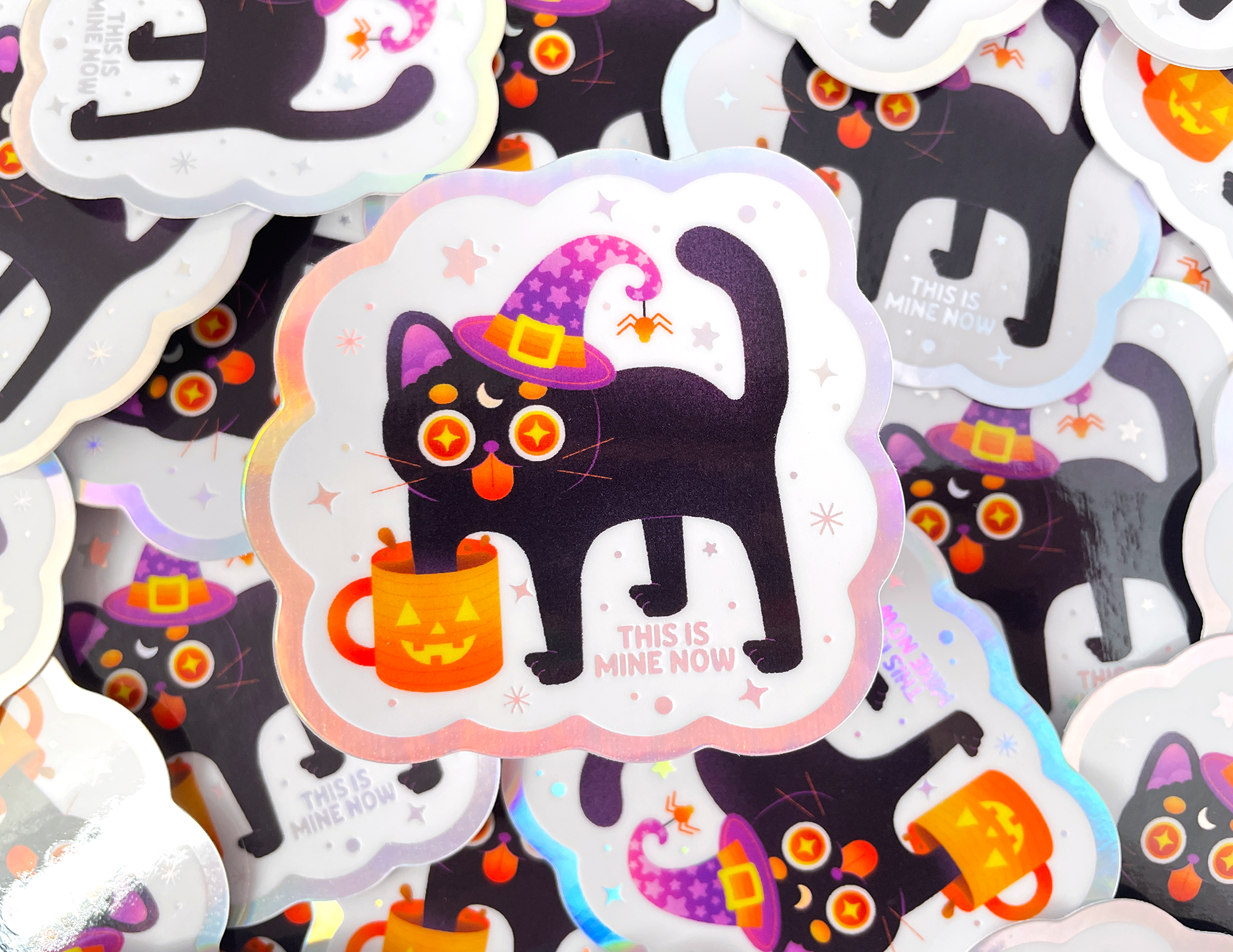 Kidnichols - Wholesale Sticker - Black Cat Halloween Sticker | Holographic | Cat lovers5