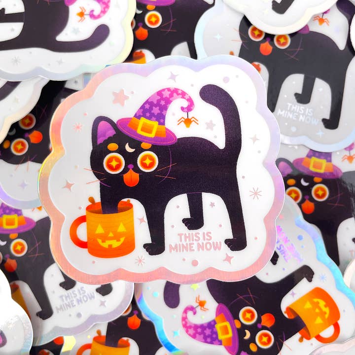 Kidnichols - Wholesale Sticker - Black Cat Halloween Sticker | Holographic | Cat lovers5