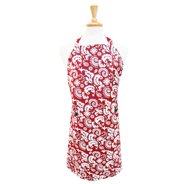 Mod Red Chef Apron for wholesale by Two Lumps of Sugar