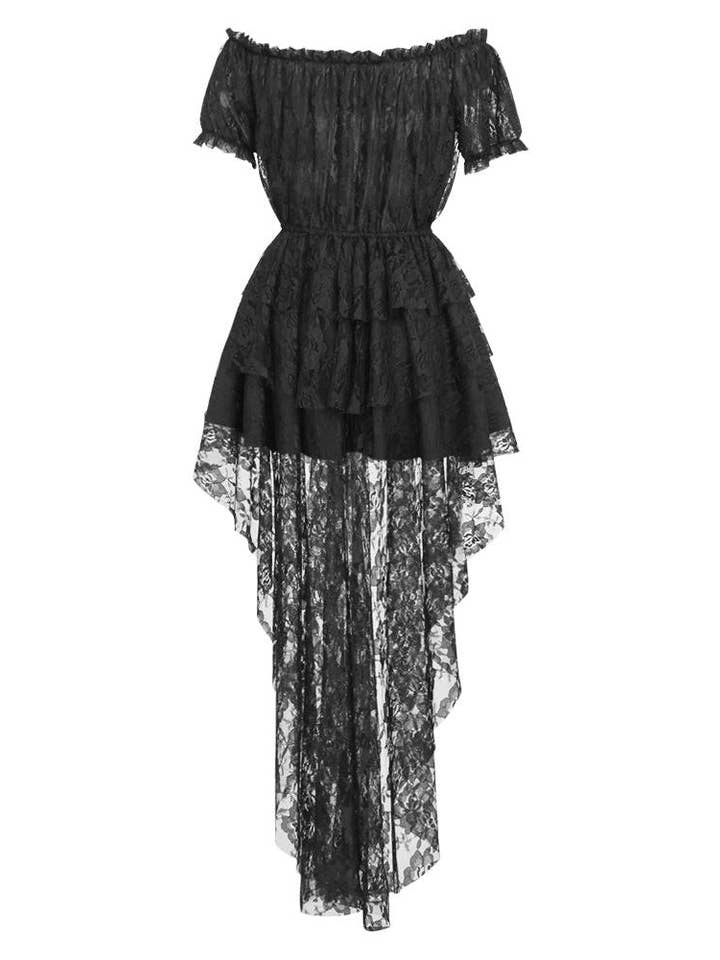 Daisy Corsets - Vente Robe – femme - Robe haute basse en dentelle noire2