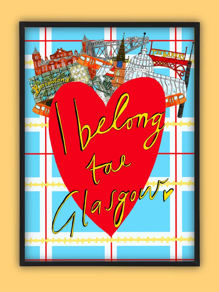 Appartengo Tae GLASGOW Stampa artistica per la vendita all'ingrosso da parte di Claire Barclay Draws