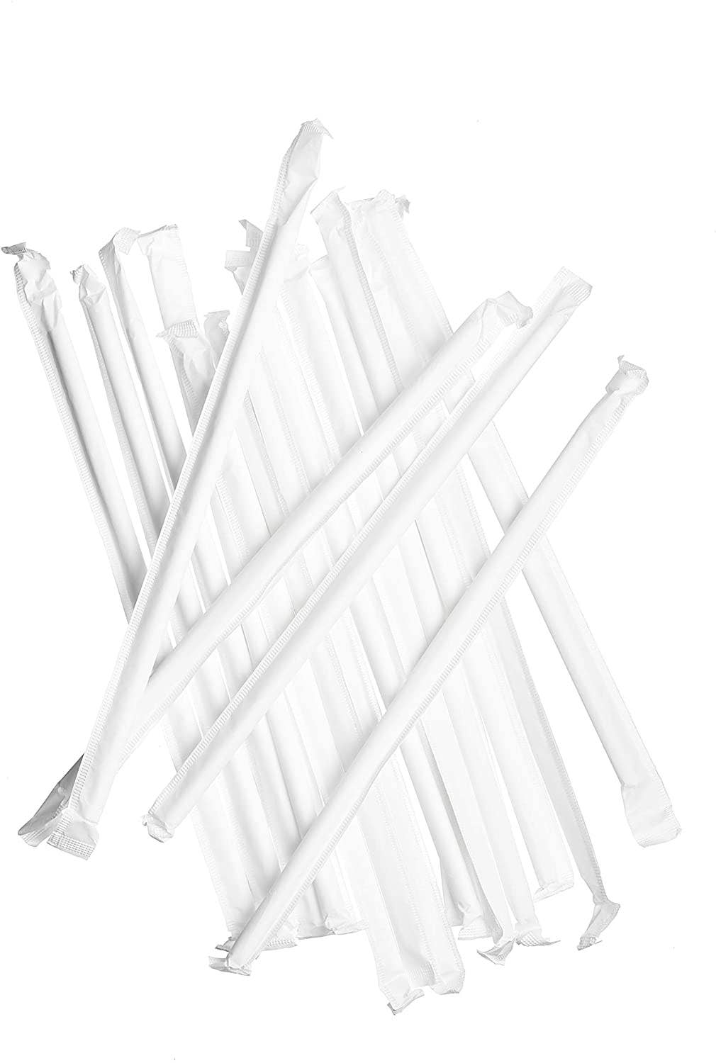EcoQuality – wholesale Drinking straw – Unwrapped Disposable Paper Drinking Straws White 7.75 Inches2