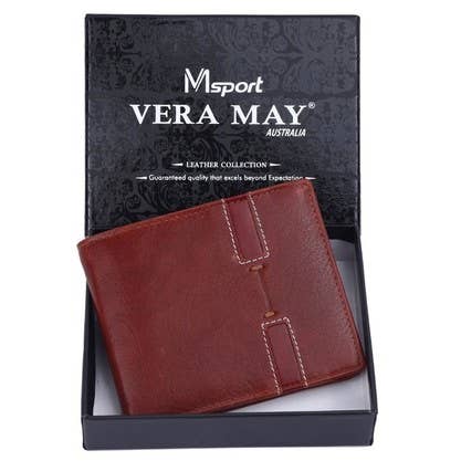 Cartera Deportiva para Hombre de Piel de Vaca Auténtica MS12 Vera May para venta al por mayor de VeraMay