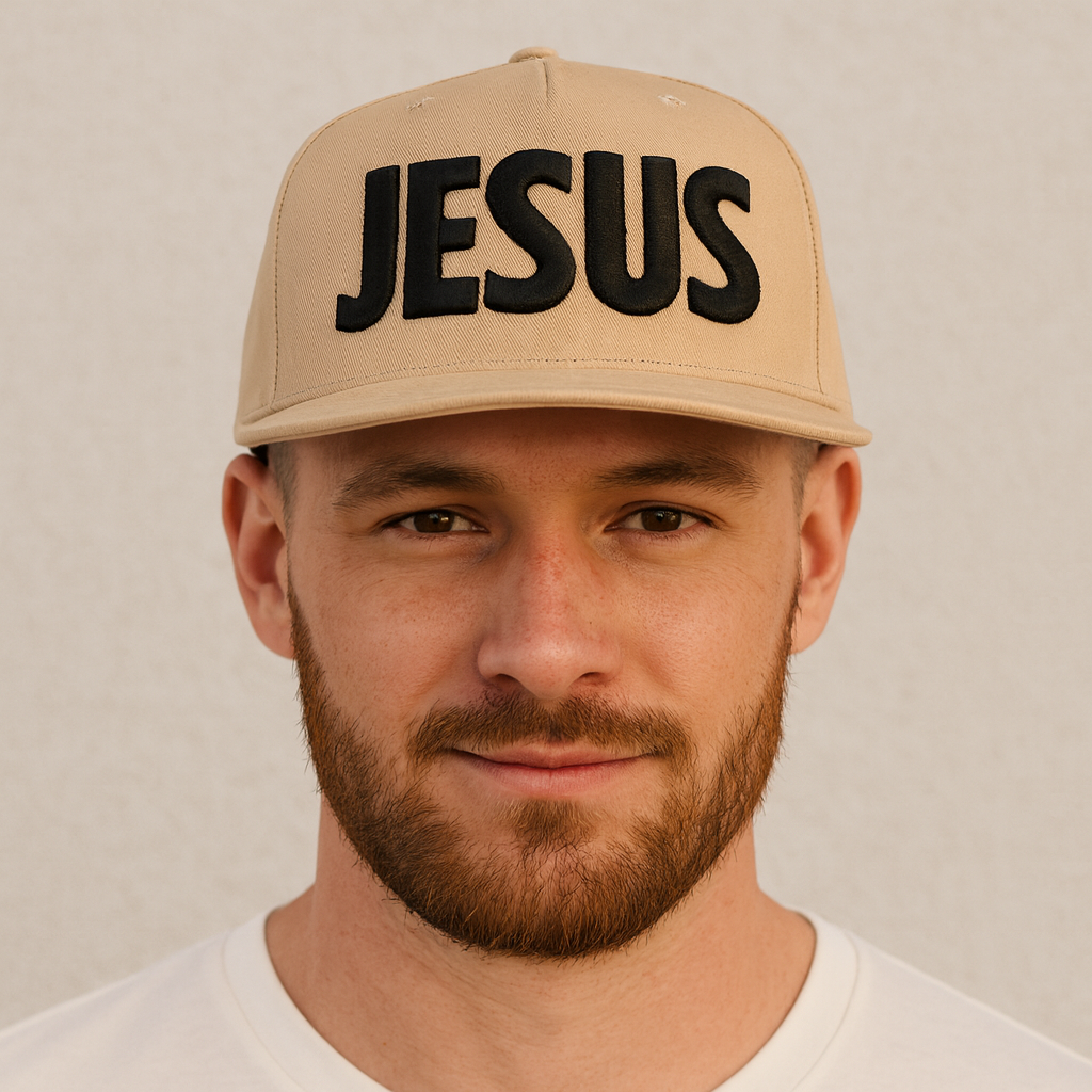 JESUS ON A KHAKI HAT for wholesale on Faire1