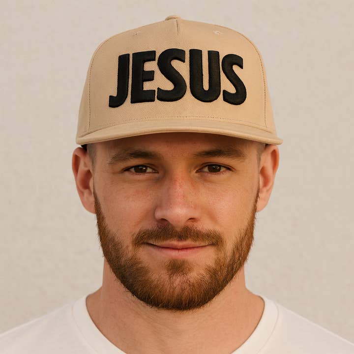 JESUS ON A KHAKI HAT for wholesale on Faire1