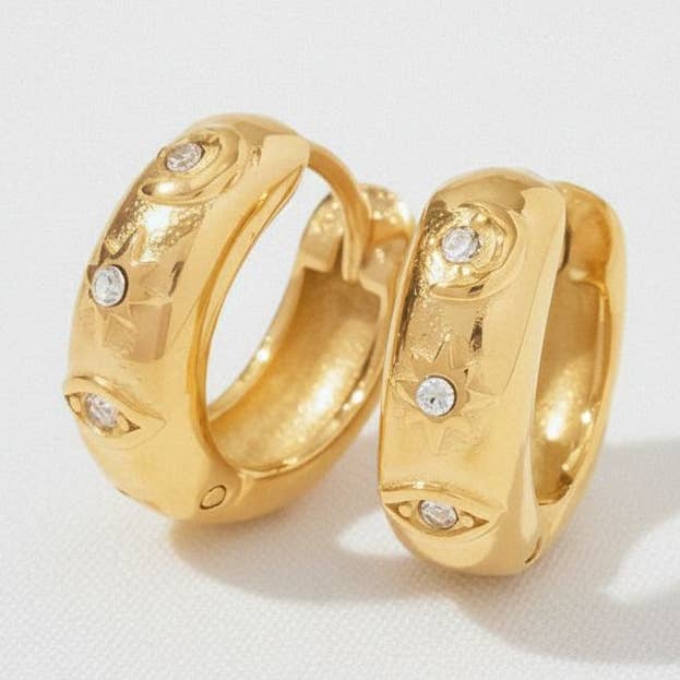 paperln - Wholesale Dangle Earrings - Starry Eye Drop Earrings with Dazzling Accents0