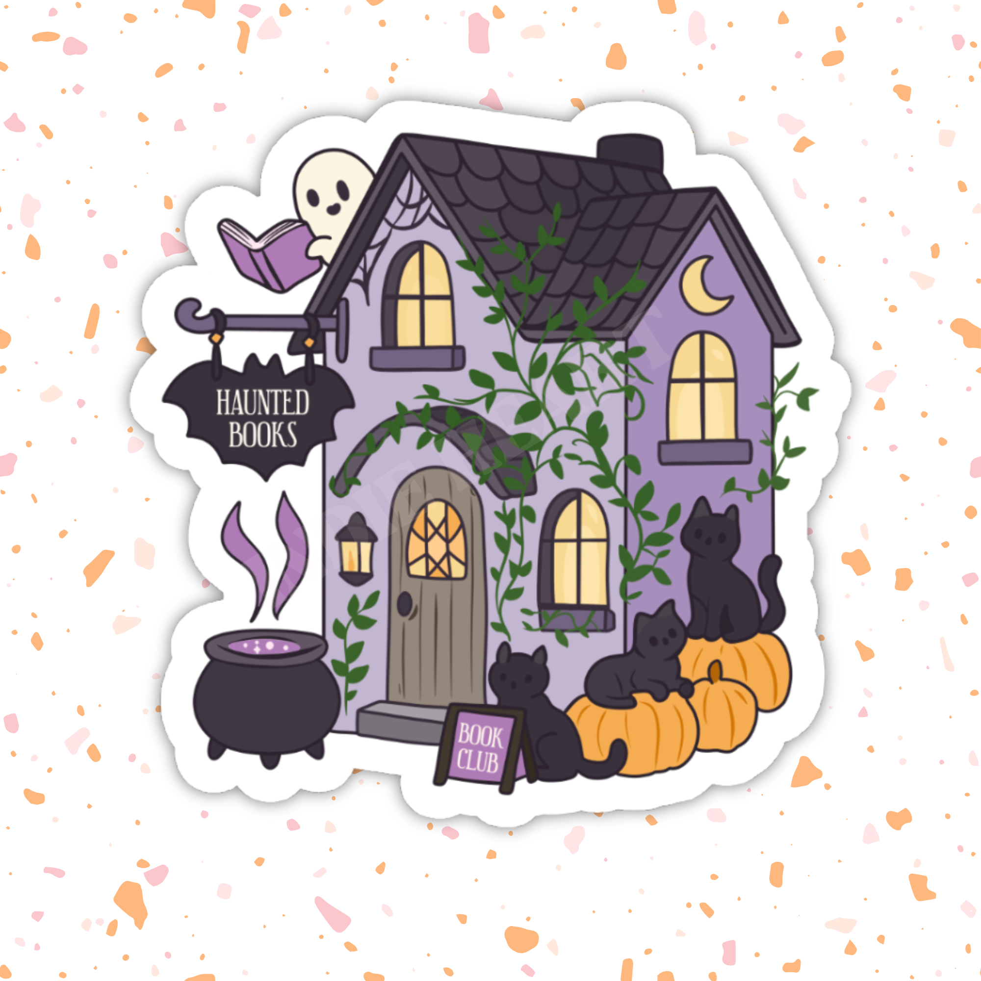 Indie Heart Studio - Wholesale Sticker - Haunted Book Shop Sticker – Bookish Halloween2