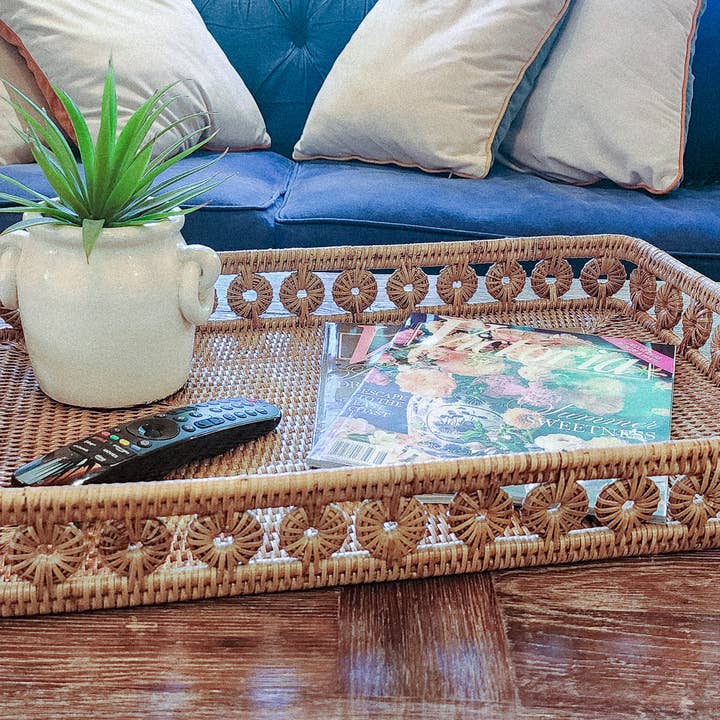 Artifacts Trading Company - Wholesale Decorative Tray - Artifacts Rattanâ„¢ Inna Design Rectangular Tray