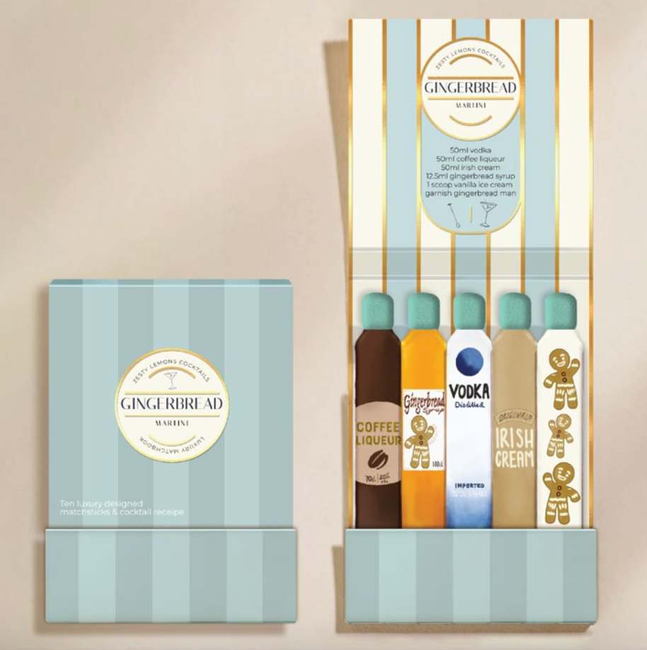 Zesty Lemons – Fósforos por atacado – Caixa de Fósforos de Cocktail Martini de Gengibre0