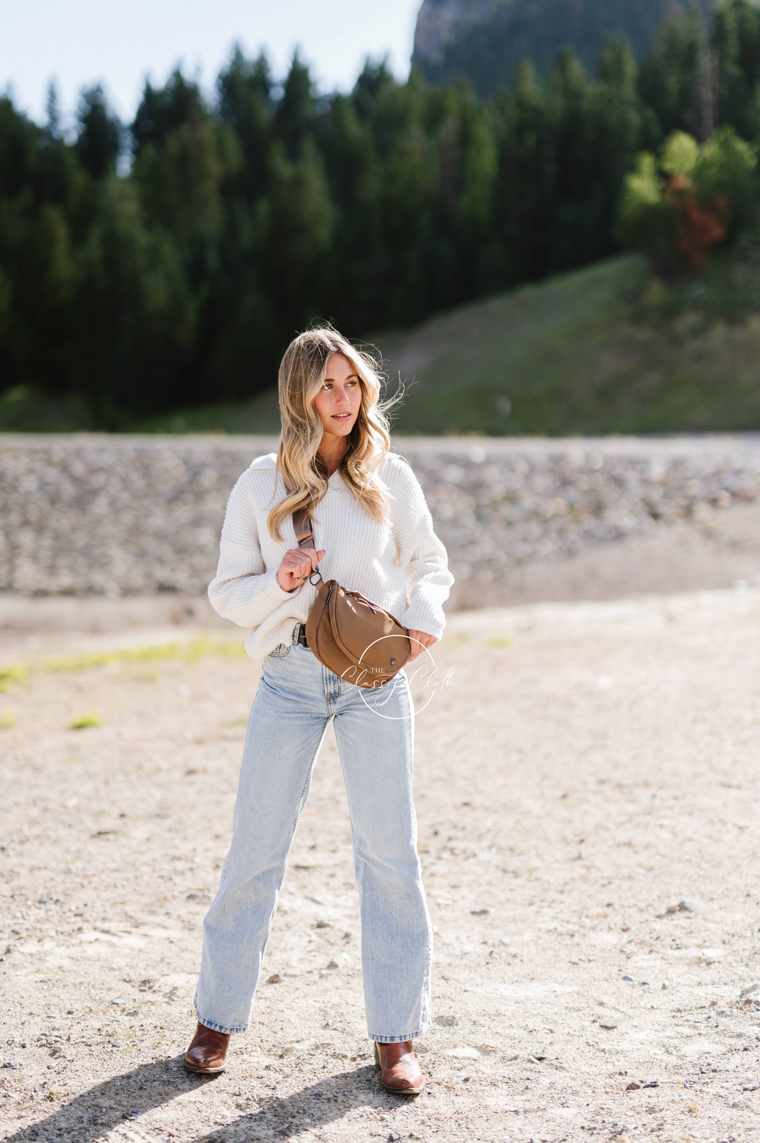 The Classy Cloth WS – wholesale Belt bag – Women’s – Margot Moon Belt Bag - Mocha RTS8