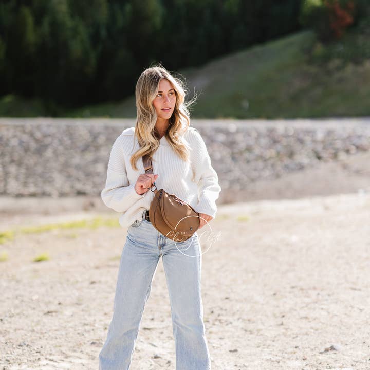 The Classy Cloth WS - Wholesale Belt Bag - Women's - Margot Moon Belt Bag - Mocha RTS8