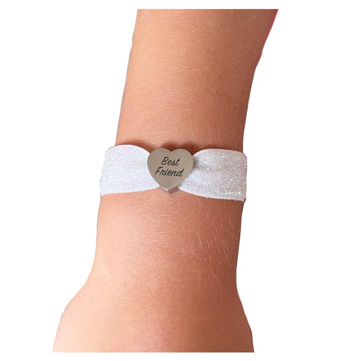 Gifted Wholesale Ltd – wholesale Charm/dangle bracelet – Danielle Personalised Glitter Bracelet & Hair Band