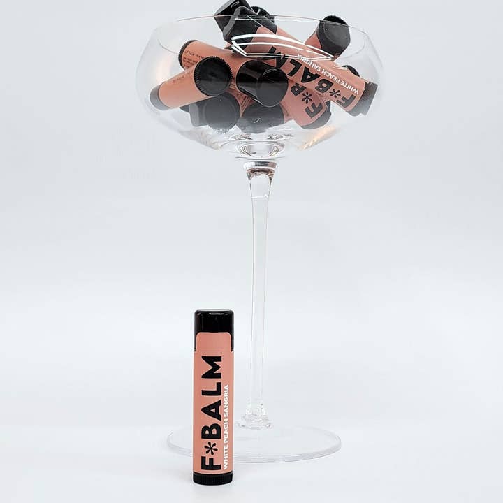 The F*Balm - Wholesale Lip Balm - COCKTAIL White Peach Sangria Moisturizing Flavoured Lip Balm