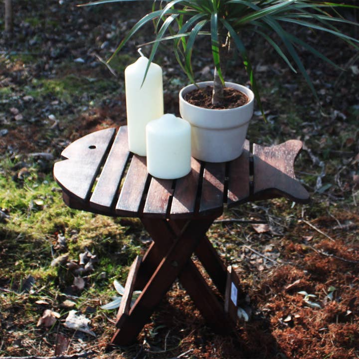 Ancient Wisdom – wholesale Chair – Child – Folding Fish Chair - Dark Wood2