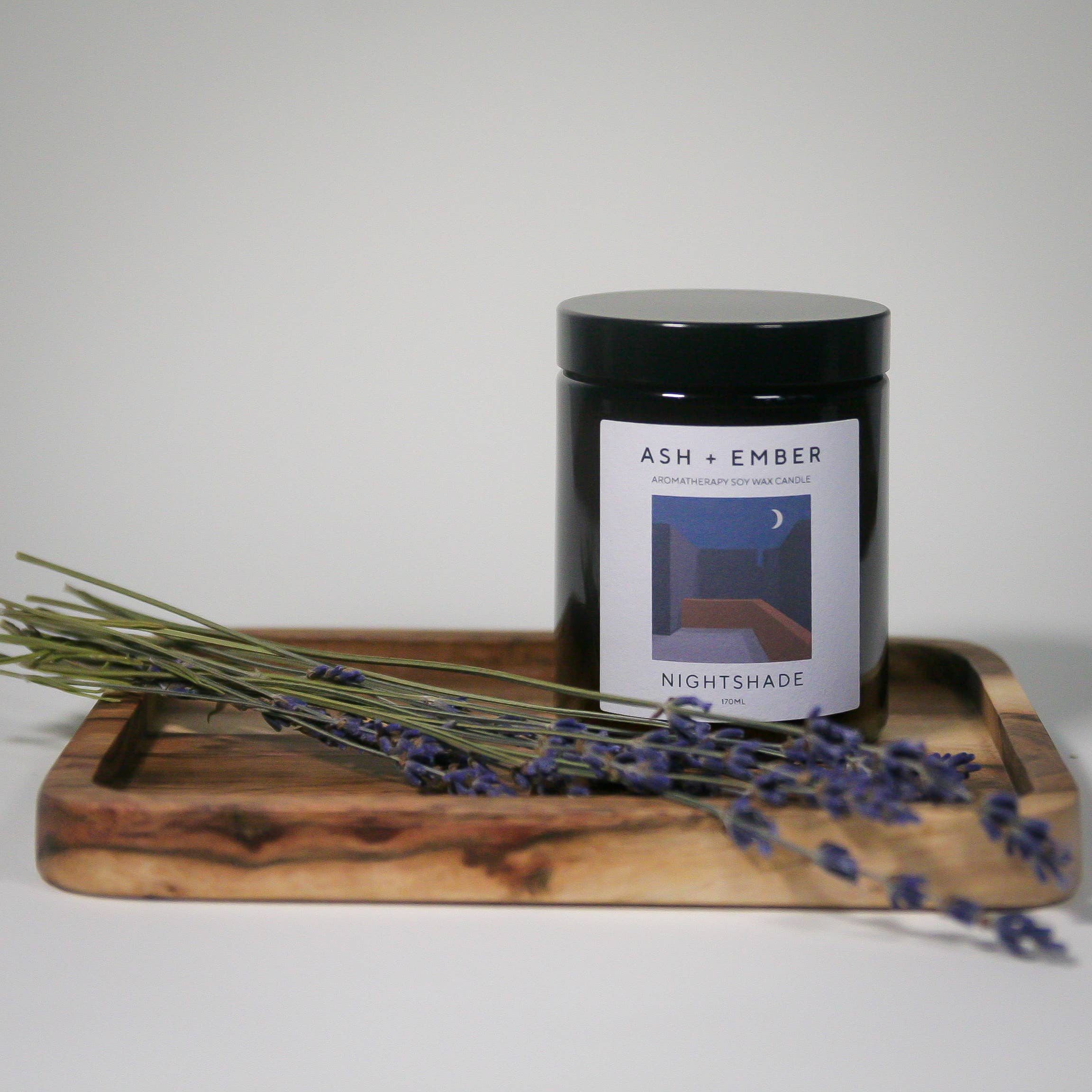 Ash + Ember – wholesale Jar/filled candle – Nightshade Aromatherapy Candle1