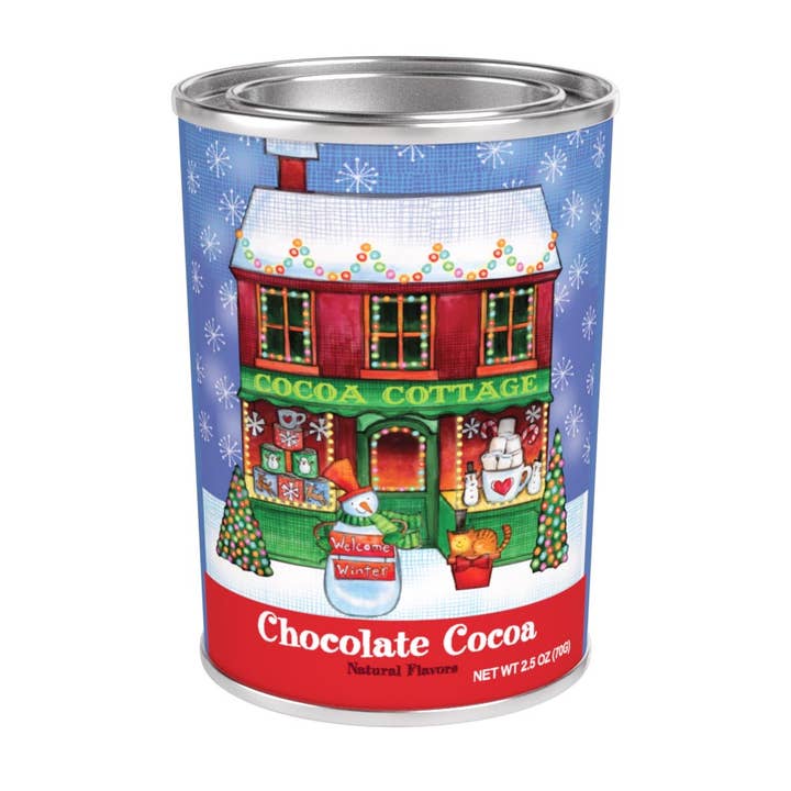 Snow Village Chocolate Cocoa (2.5oz Tins) for wholesale by McSteven's