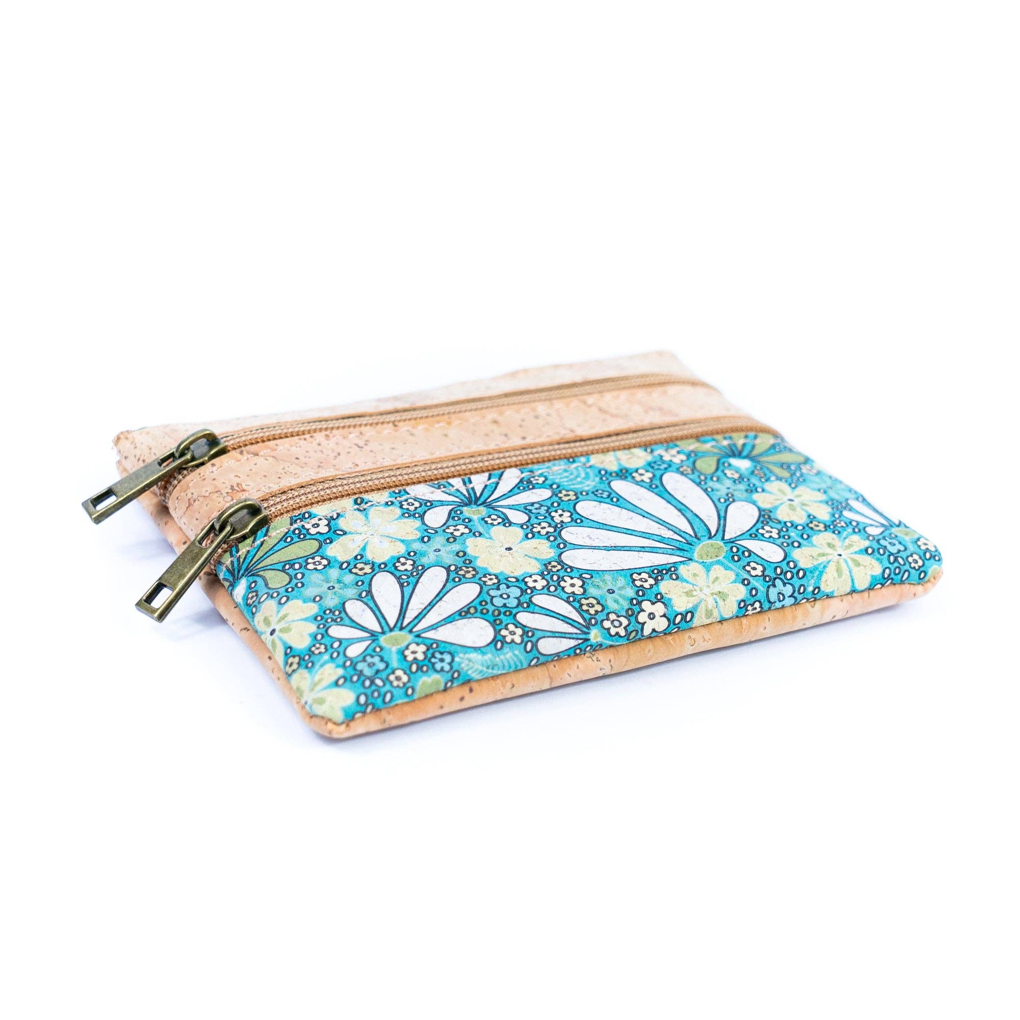 Meninas Bonitas Cork - Wholesale Wallet - Women's - Chic Printed Cork Mini Wallet with Triple Zippers for Women BAG-23276