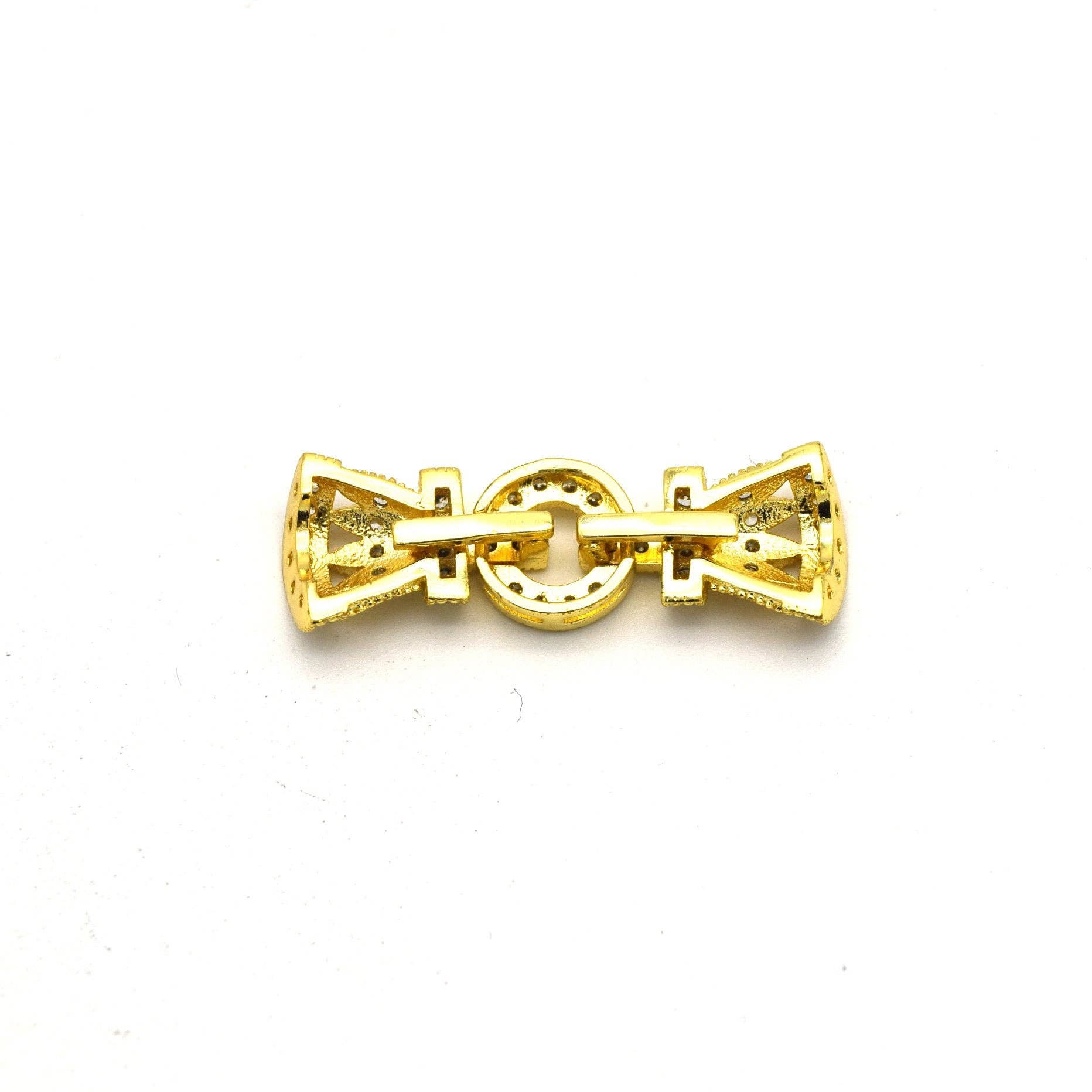 Only Beads - Wholesale Clasp - Crowned in Gold:Luxe CZ Clasp Components-36mm.4