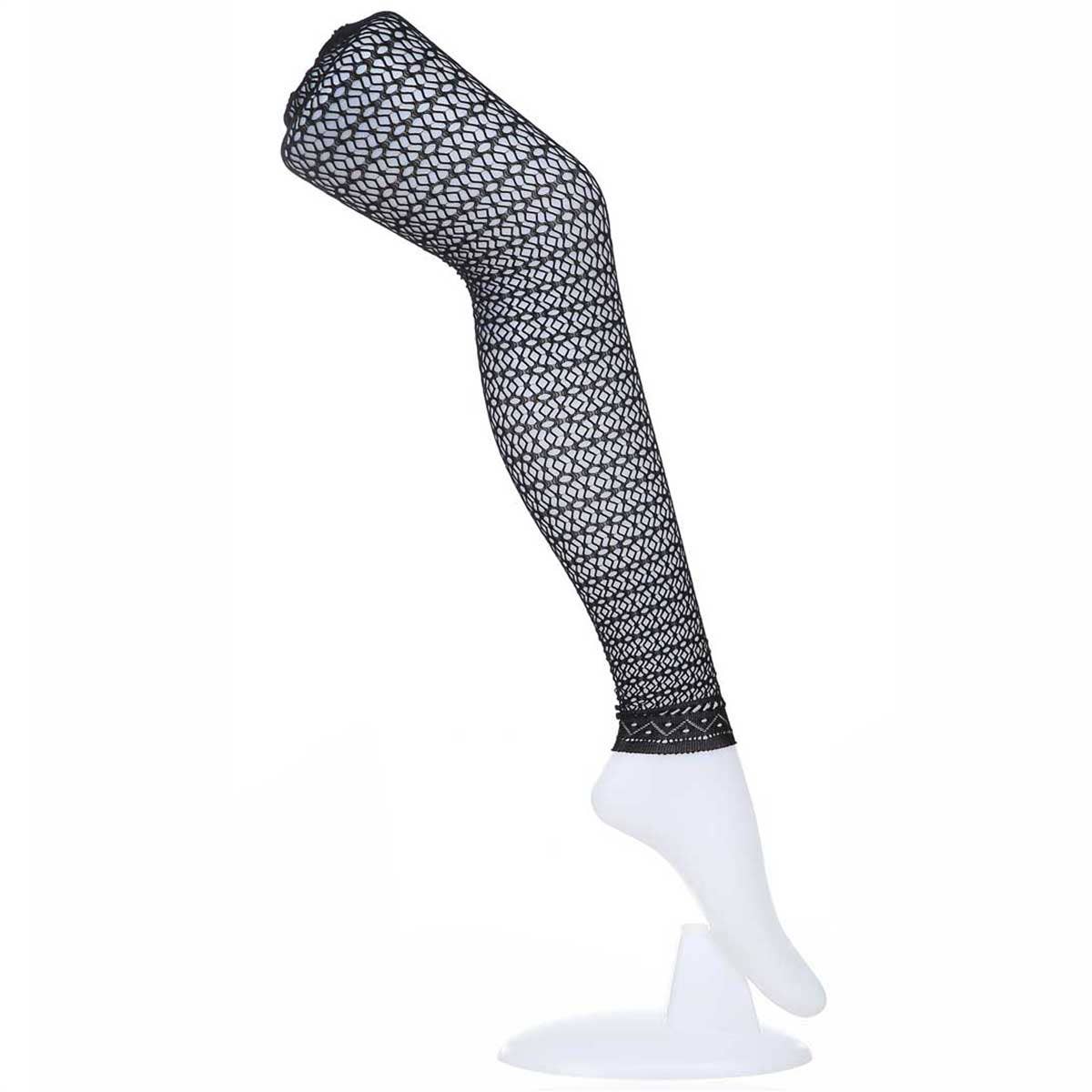 Mad Style - Wholesale Fashion Leggings - Women's - Spiro Black Fishnet Abstract Leggings2